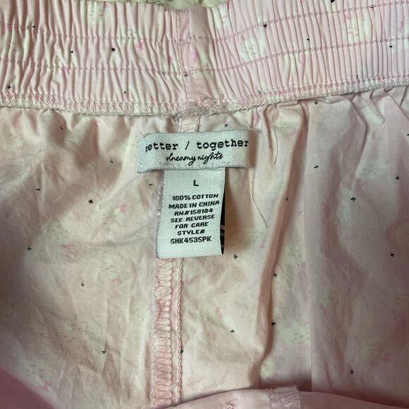 better together women’s light pink 100% cotton goose print boxers size large - Picture 6 of 6